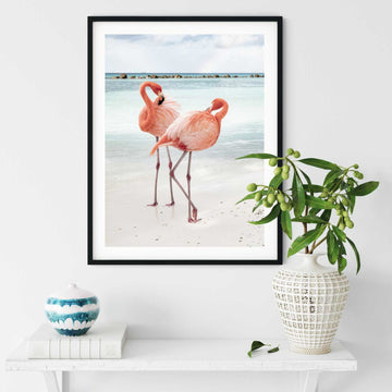 Flamingo Duo  Art Print