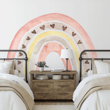 Large heart-filled rainbow decal